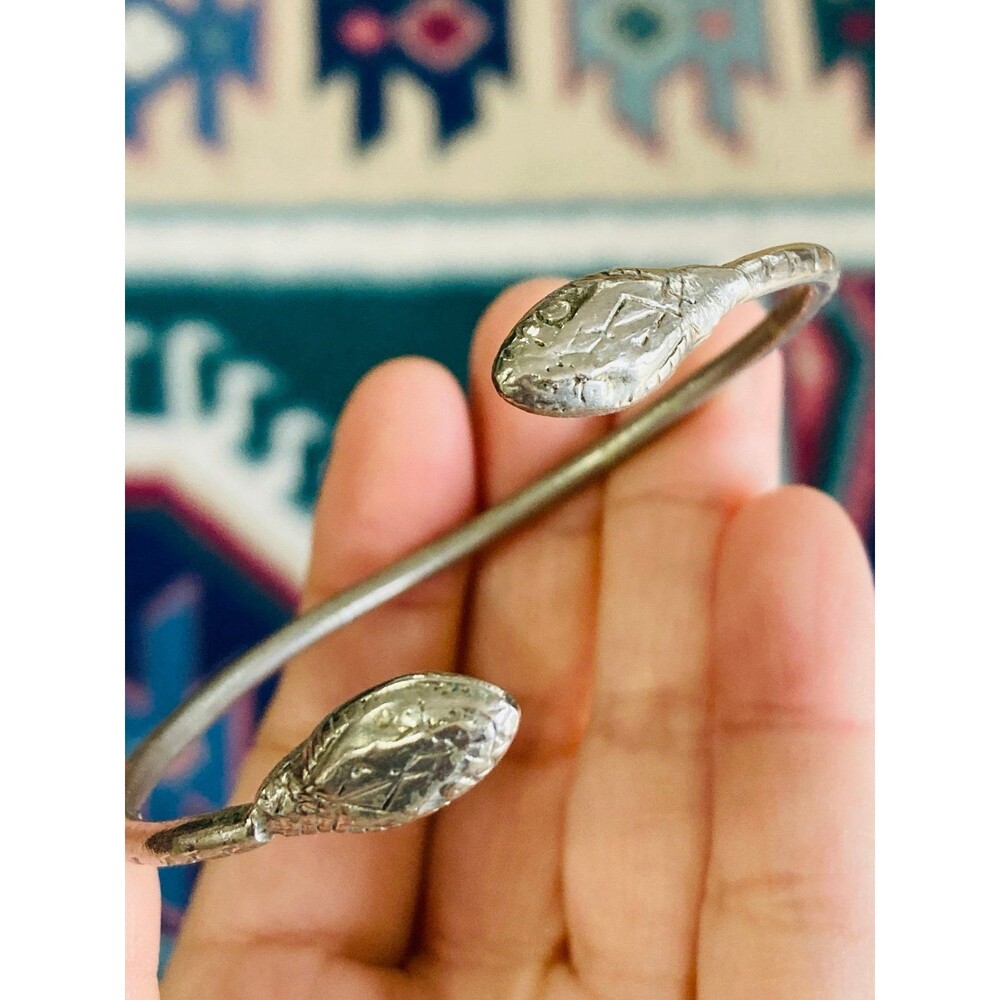 Alpaca double snake head bangle Bracelet